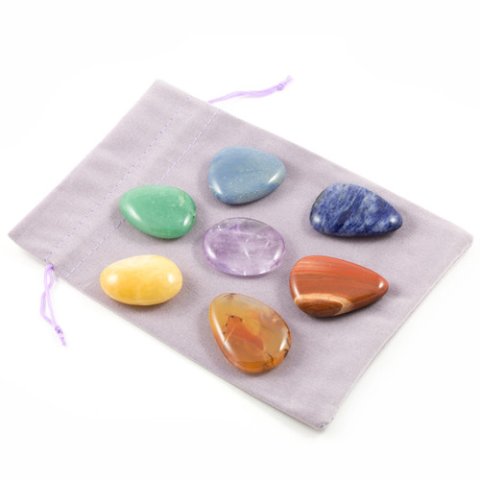 Kit de pierres pour utilisation sur les 7 chakras